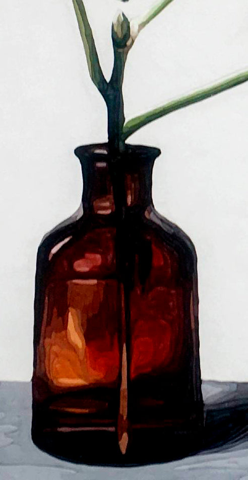 Hoja derretida en frasco de boticario